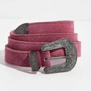 Free People Wildwood Suede Belt - Dusty rose
